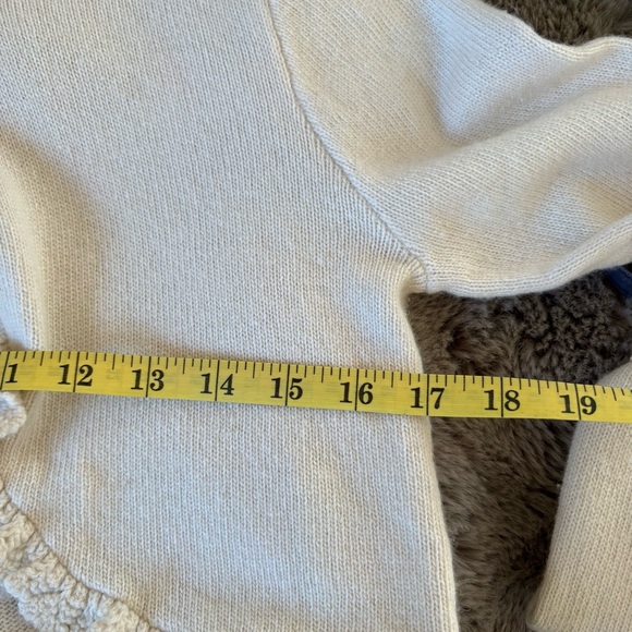 RALPH LAUREN Flower Girl L 12/14 Ivory Wool Bolero Cardigan Wedding Festive Soft - Picture 7 of 8